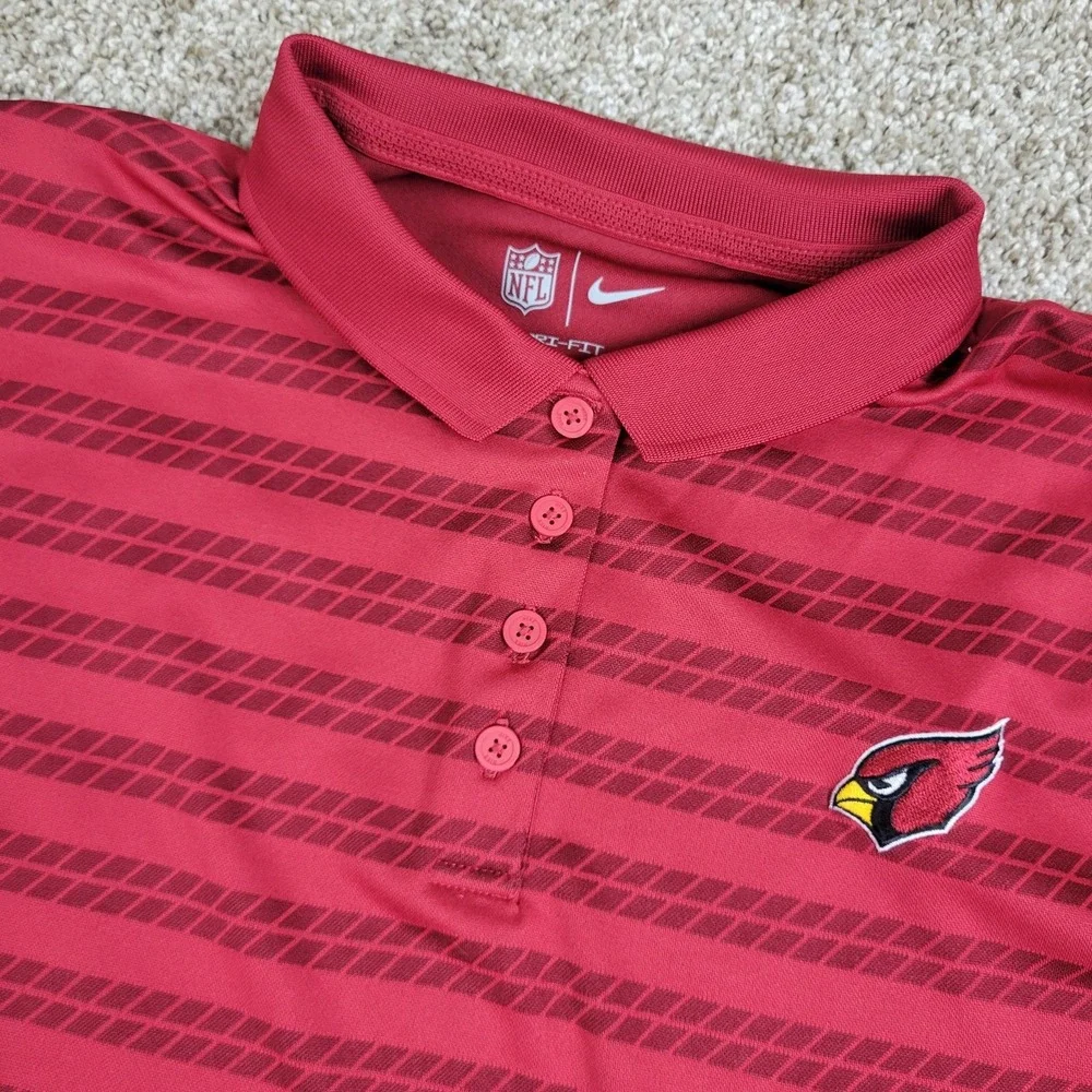 Nike Dri Fit NFL Arizona Cardinals Womens XL Red Performance Polo SS